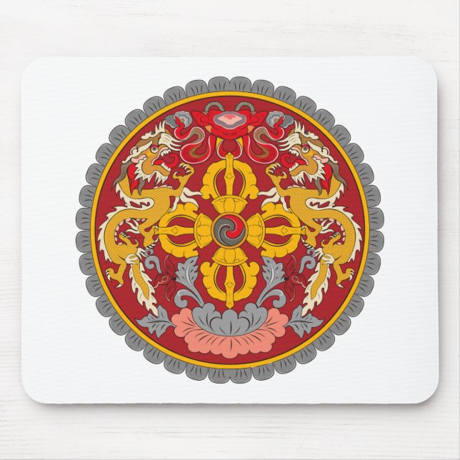 Bhutan vapensköld Mousepad Musmatta (Framsidan)