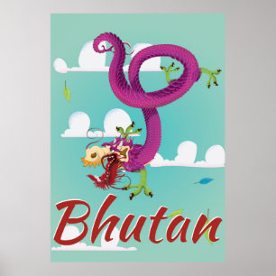 Bhutan Vintage resor poster