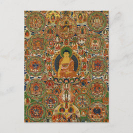 Bhutanes målad färdig mandala vykort