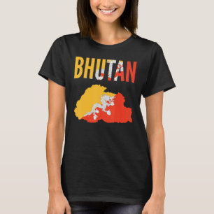 Bhutanese Bhutan Land Karta Flagga T Shirt