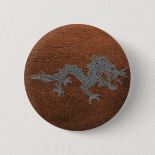 Bhutanese Dragon på läder Knapp