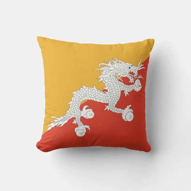 Bhutanese Flagga American MoJo Pillow Kudde (Framsida)
