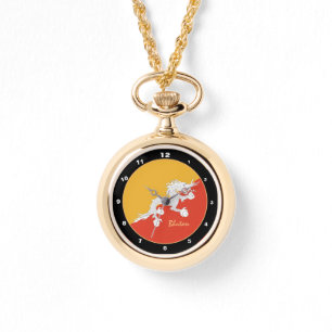 Bhutanese Flagga & Bhutan mode /design watch Armbandsur