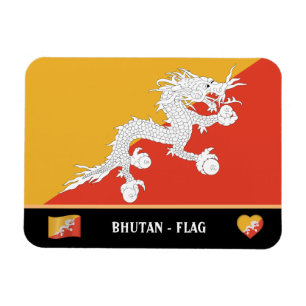 Bhutanese Flagga & Bhutanese land / Bhutan draon Magnet