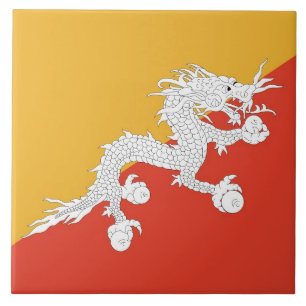 Bhutanese Flagga Tile Kakelplatta