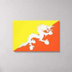 Bhutanesisk Flagga (Bhutan) (Thunder Dragon) Canvastryck