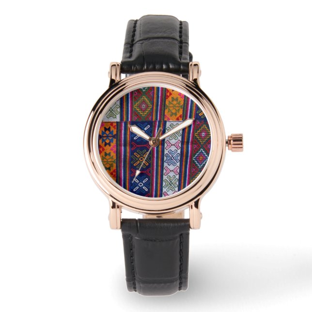 Bhutanesisk textil armbandsur (Framsida)