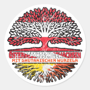 Bhutanisch Österreichisch Österreich Baum Runt Klistermärke