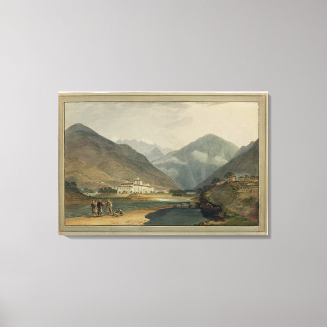 Bhutans tidigare vinterhuvudstad i Punakha Dzo Canvastryck (Framsida)