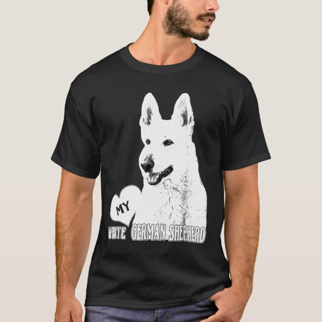 Bhymer Kärlek My White German Shepherd T Shirt (Framsida)
