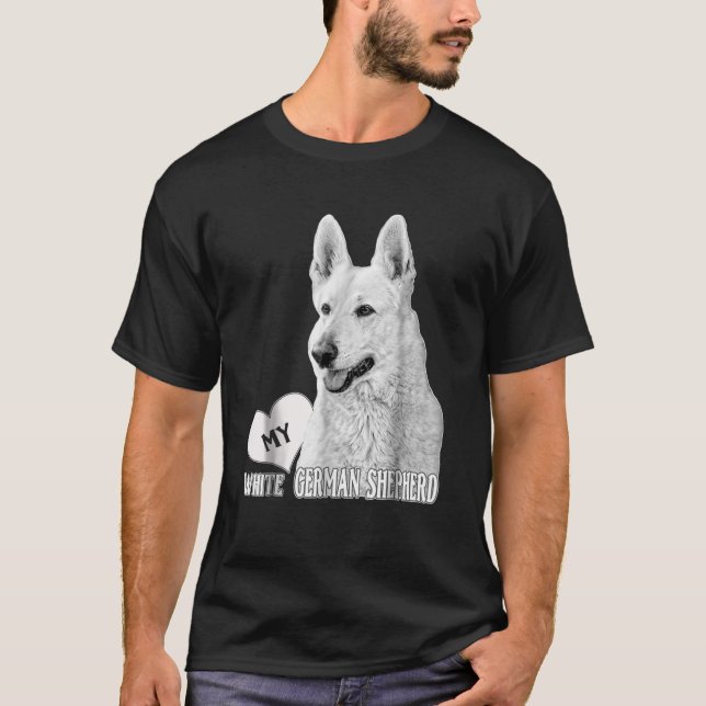 BHymer Kärlek My White German Shepherd T-Shirt (Framsida)
