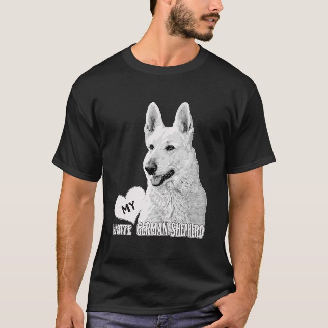 Bhymer Kärlek My White German Shepherd T Shirt (Framsida)