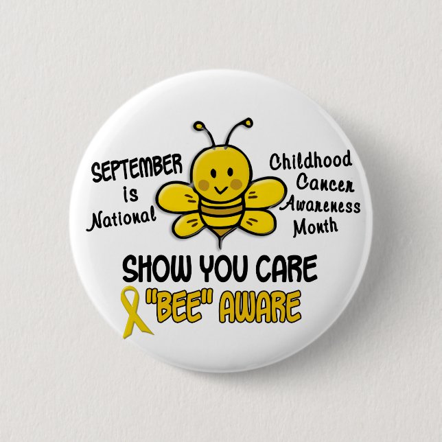 Bi 1,1 för månad för barndomcancermedvetenhet knapp (Framsida)
