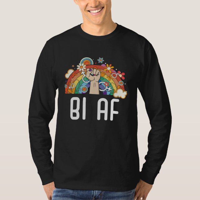 Bi AF Bisexual Rainbow Pride March Bisexuality LGB T Shirt (Framsida)