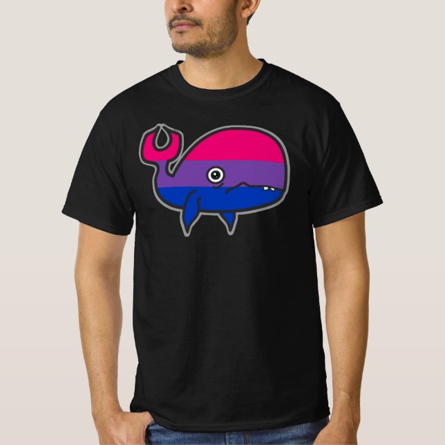 Bi Anxious but Proud Whale T-Shirt (Framsida)