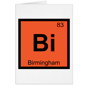 Bi - Birmingham Kemisk Periodiska Systemets Symbol Hälsningskort