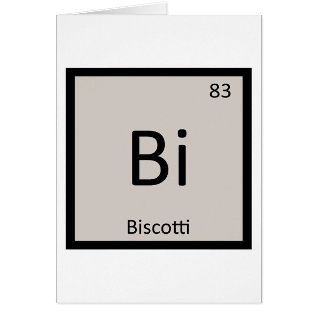 Bi - Biscotti Kemi Periodiska Systemet Hälsningskort (Framsidan)