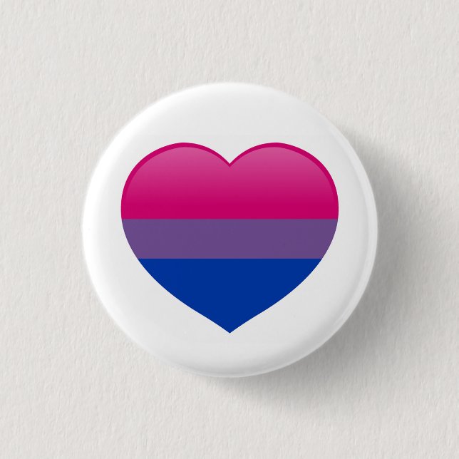 Bi Bisexual Flagga Heart Knapp (Framsida)