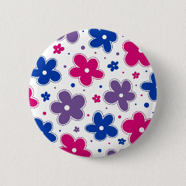 Bi Bisexual Pride Flowers Doodle Rosa Blue Lila Knapp