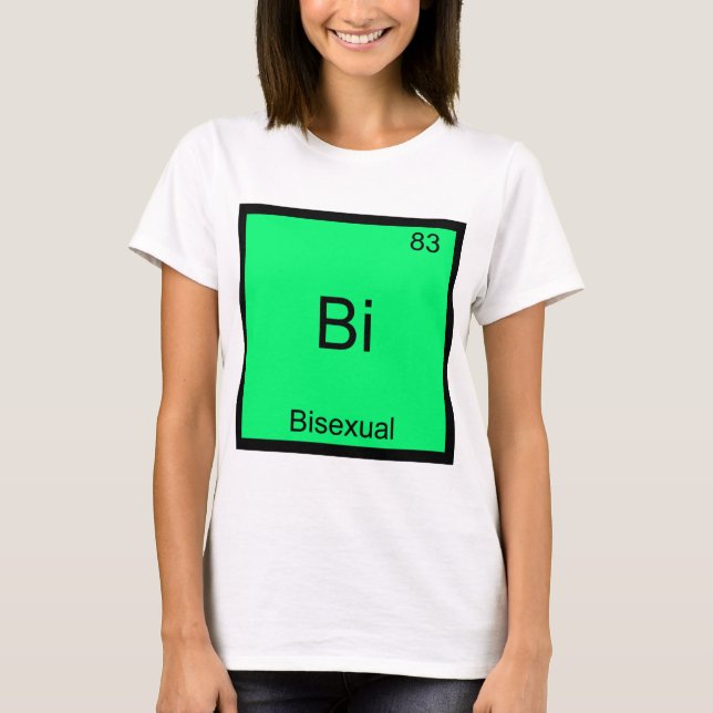 Bi - Bisexuell Kemisk Element Symbol Rolig Tee Shirt (Framsida)