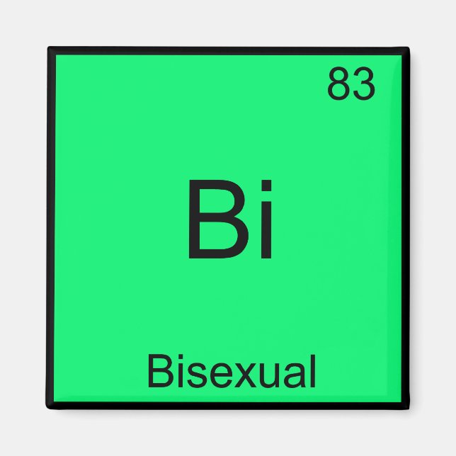 Bi - Bisexuell Kemiskt Elementsymbol Roligt Magnet (Framsidan)