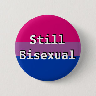 Bi+ Bisexuell person för prideflaggastillbild Knapp
