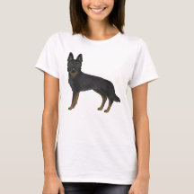Bi-Black German Shepherd Cute Tecknad hund