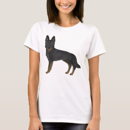 Bi-Black German Shepherd Cute Tecknad hund T Shirt