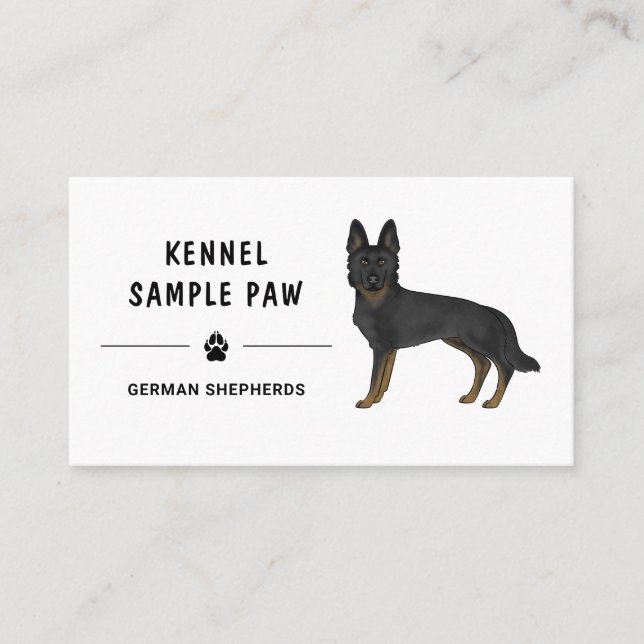 Bi-Black German Shepherd GSD Hund Kennel Breeder Visitkort (Framsida)