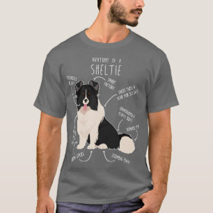 Bi Black Sheltie Shetland Sheepdog Anatomy T Shirt