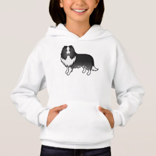 Bi-Black Shetland Sheepdog Cute Tecknad hund T Shirt