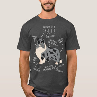 Bi Blue Sheltie Shetland Sheepdog Anatomy T Shirt