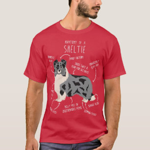 Bi Blue Sheltie Shetland Sheepdog Anatomy T Shirt