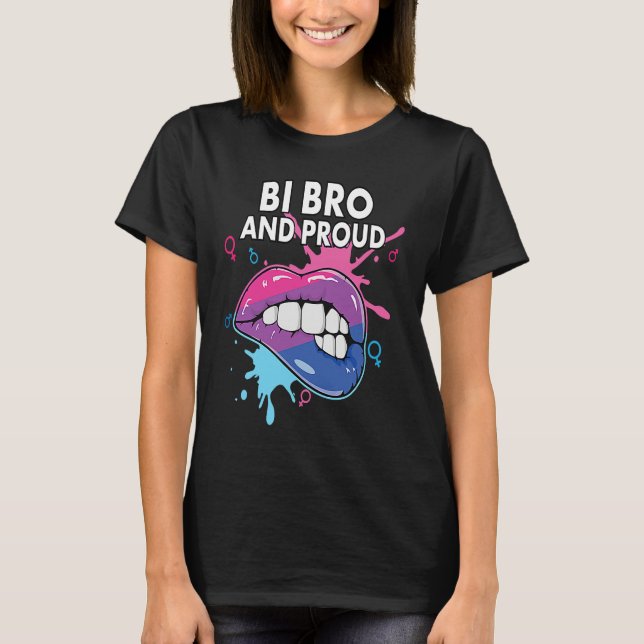 Bi Bro And Proud Bisexual Rainbow Pride Bisexualit T Shirt (Framsida)