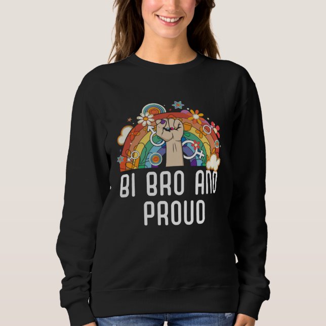 Bi Bro And Proud Bisexual Rainbow Pride Bisexualit T Shirt (Framsida)