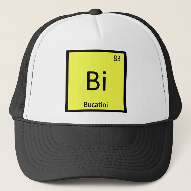 Bi - Bucatini Pasta Chemistry Periodic Table Truckerkeps (Framsida)