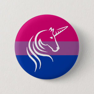 Bi+ Den grafiska prideflaggaunicornen knäppas Knapp