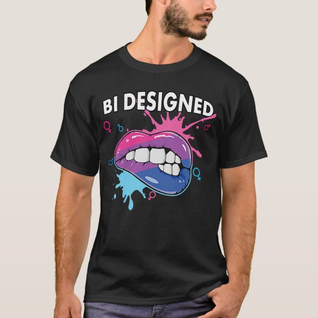 Bi Designade Bisexual Rainbow Pride March Bisexual T Shirt (Framsida)