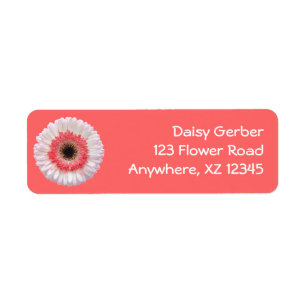 Bi-Färg Gerber Daisy Returadress Etikett