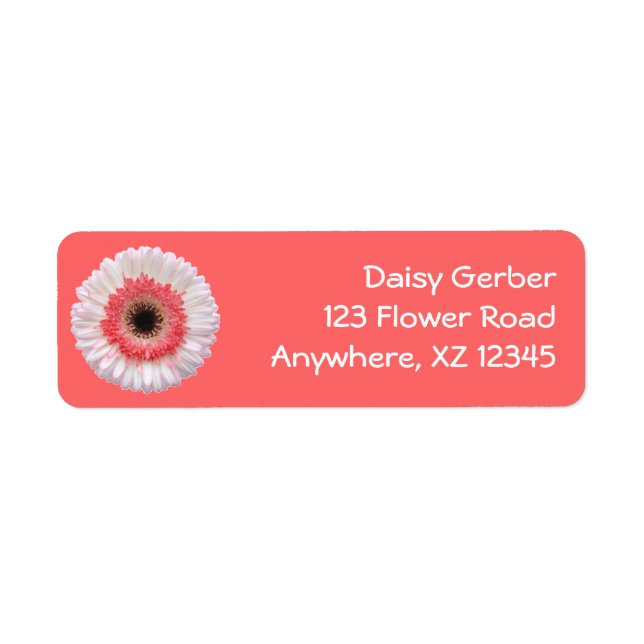 Bi-Färg Gerber Daisy Returadress Etikett (Framsidan)