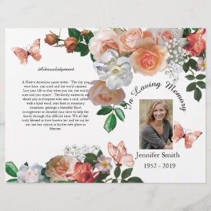 Bi-fet Gult Orchids Butterfly Funeral Program F