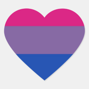 Bi-Flagga flyger till Bisexual-Pridet Hjärtformat Klistermärke