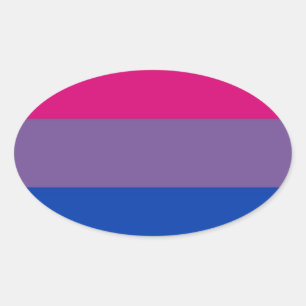 Bi-Flagga flyger till Bisexual-Pridet Ovalt Klistermärke