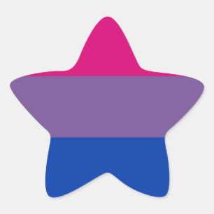 Bi-Flagga flyger till Bisexual-Pridet Stjärnformat Klistermärke