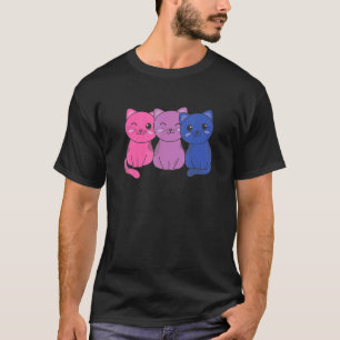 Bi Flagga Pride Lgbtq Katter Bisexuell Katt T Shirt