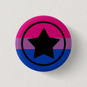 Bi Flagga Star i cirkel Knapp