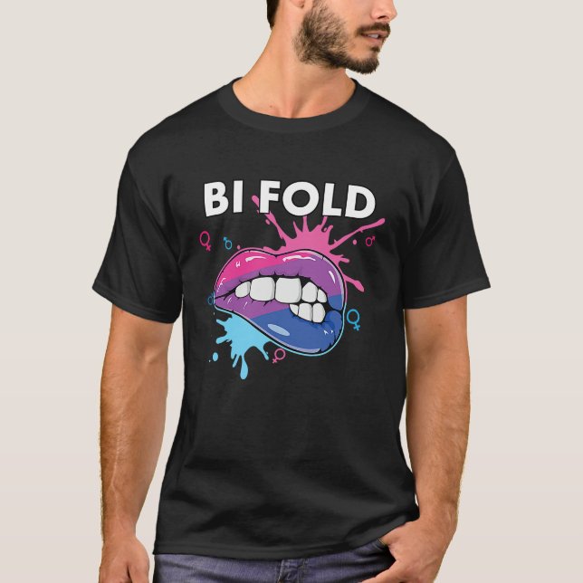 Bi Fold Bisexual Rainbow Pride March Bisexuality L T Shirt (Framsida)