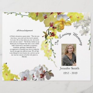 Bi-fold Gult Orchids Funeral Program Flyer