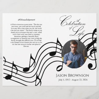 Bi-fold Rosa Hydrangeas-begravningsprogram Reklamblad