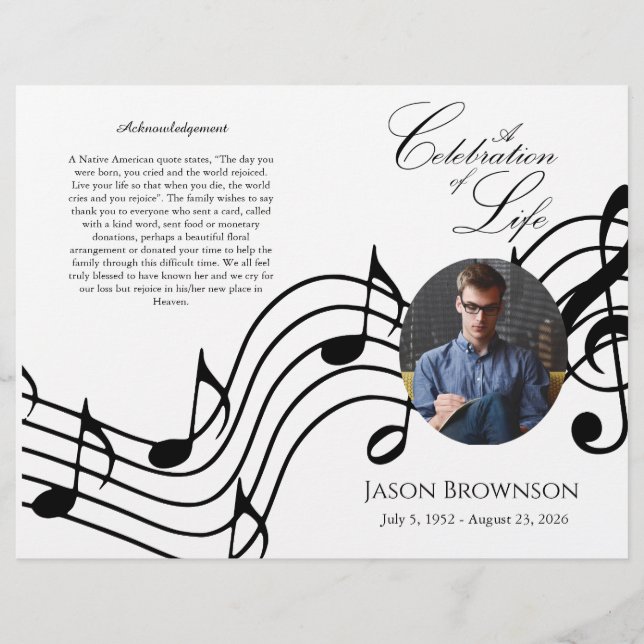 Bi-fold Rosa Hydrangeas-begravningsprogram Reklamblad (Framsidan)